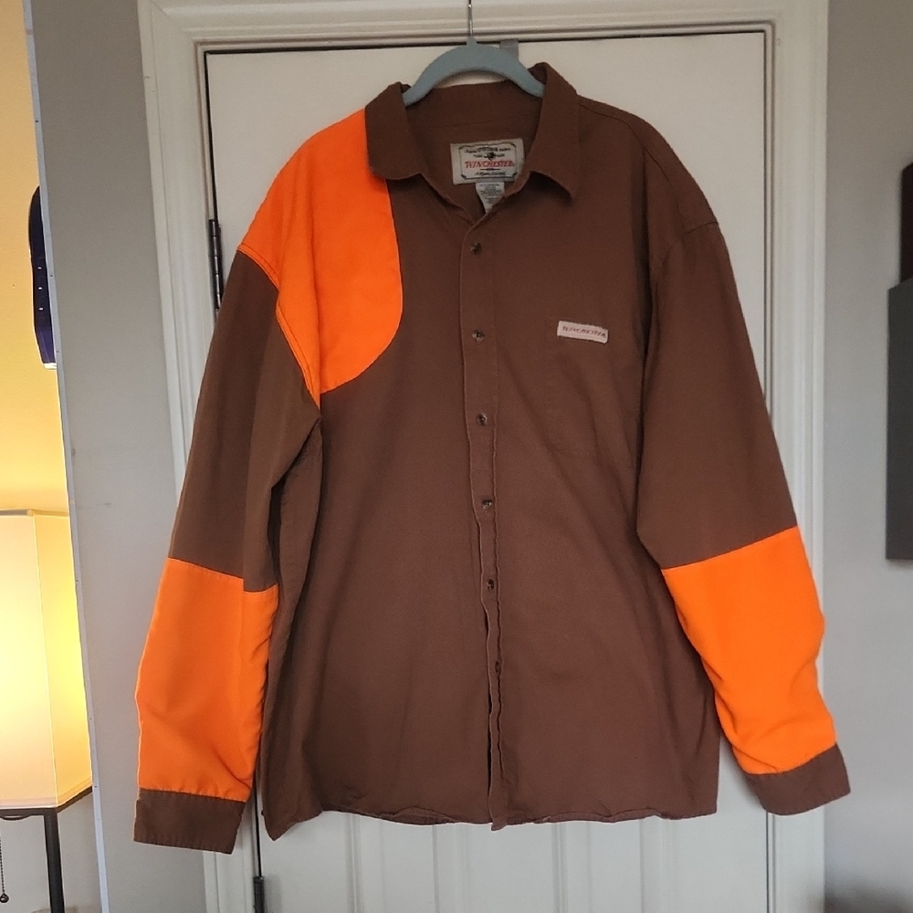 Men's Winchester Brown and Orange Hunting Shirt 2XL